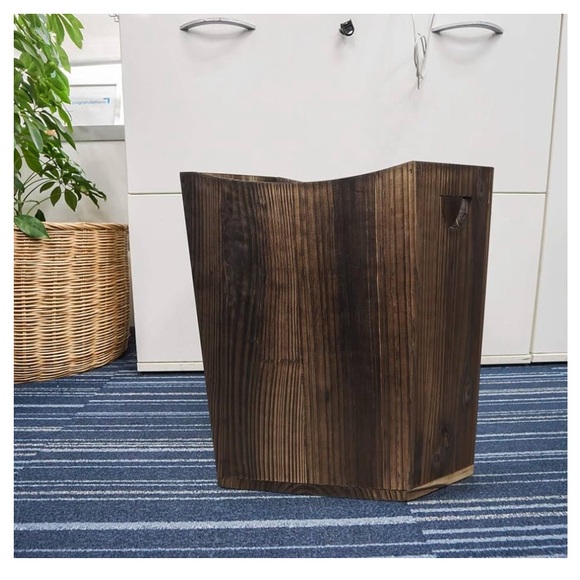 Mooace rustic wood wastebasket - Picture 5 of 10